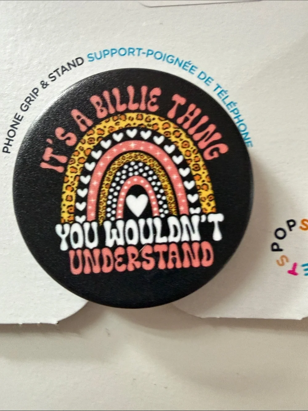 PopSocket Billie Eillish Phone Grip  Rainbow Design